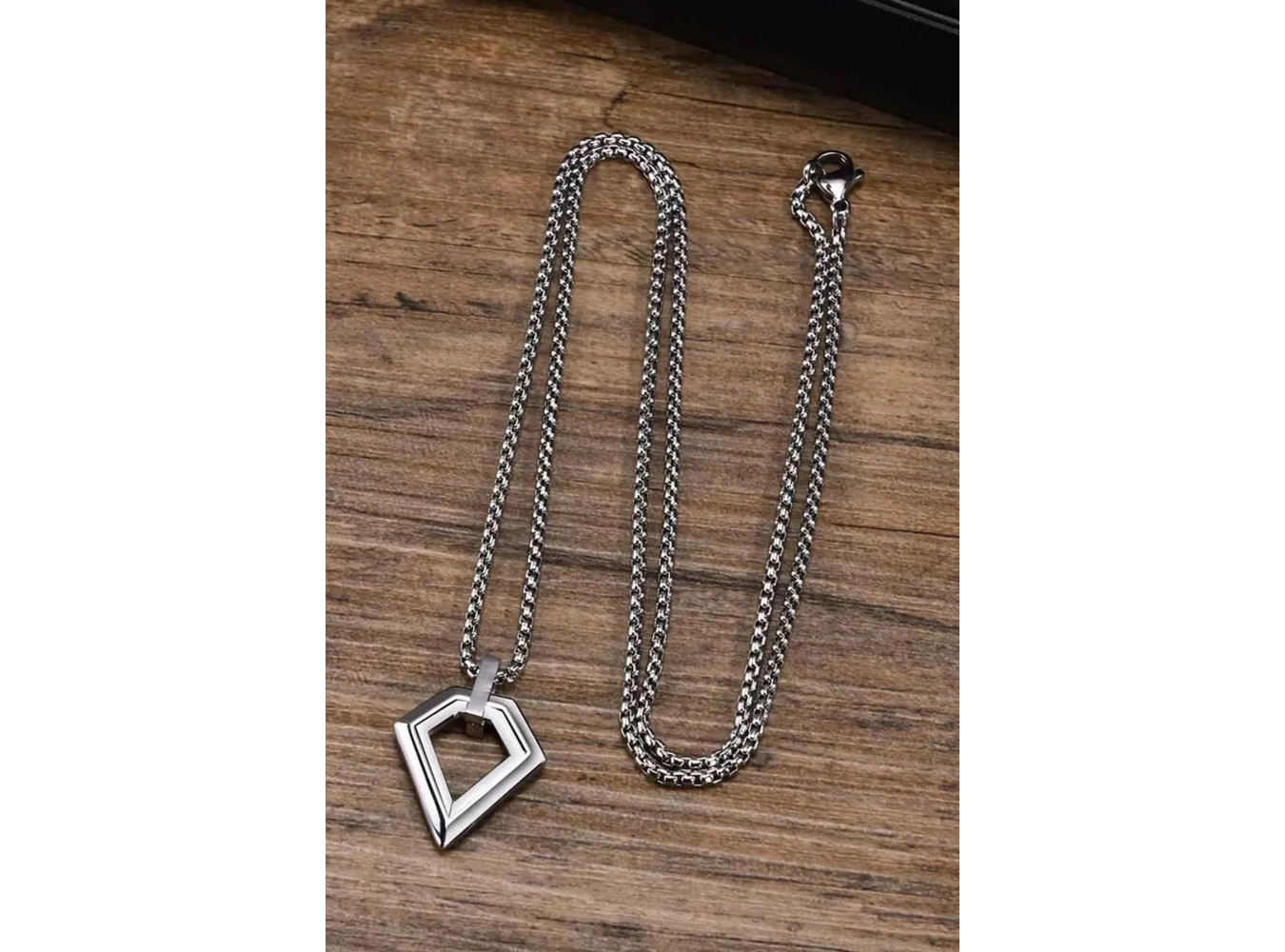 Gümüş Renk Erkek Zincir Çelik Kolye (60cm)