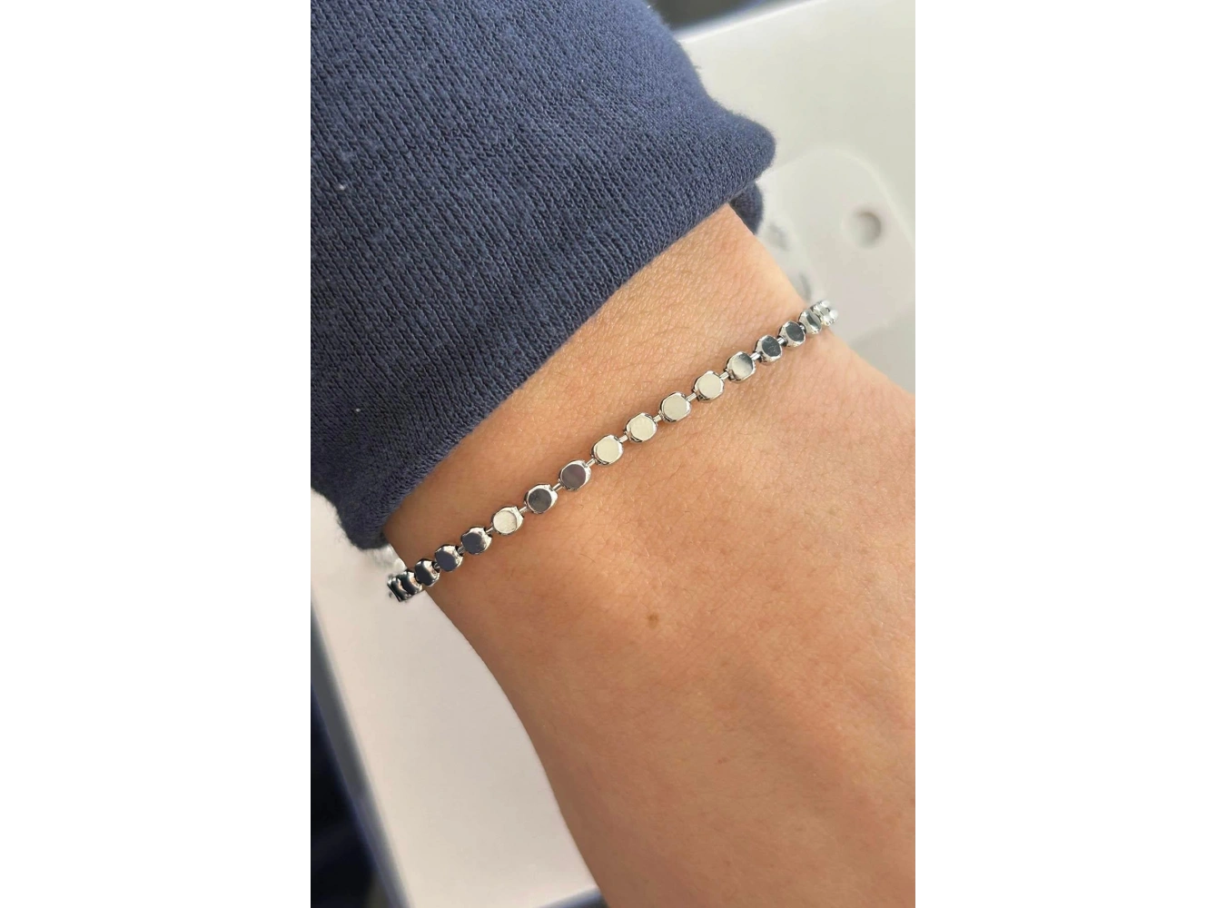 Gümüş Renk Ezme Pul Bileklik