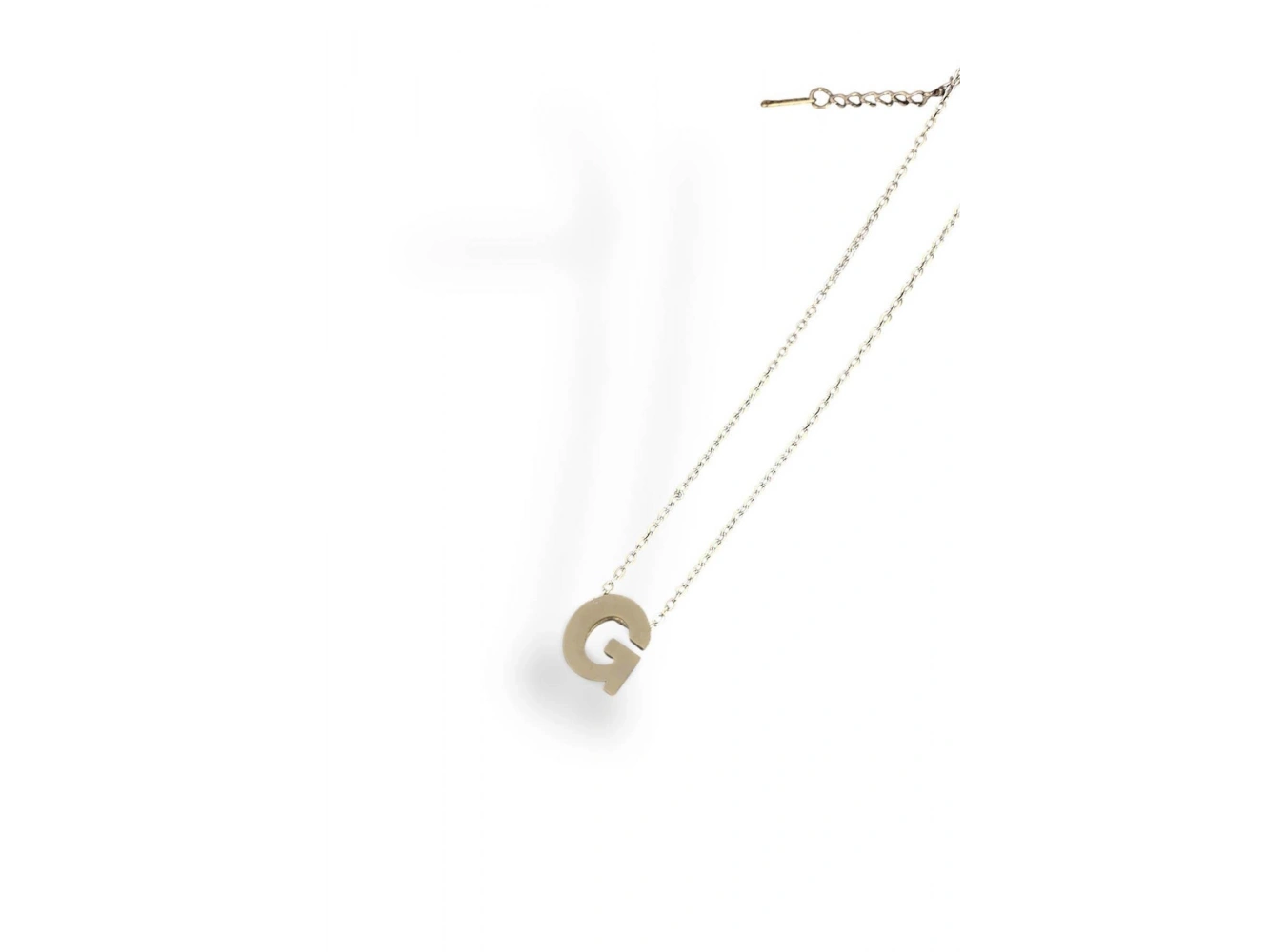 Gümüş Renk G Harf Çelik Kolye