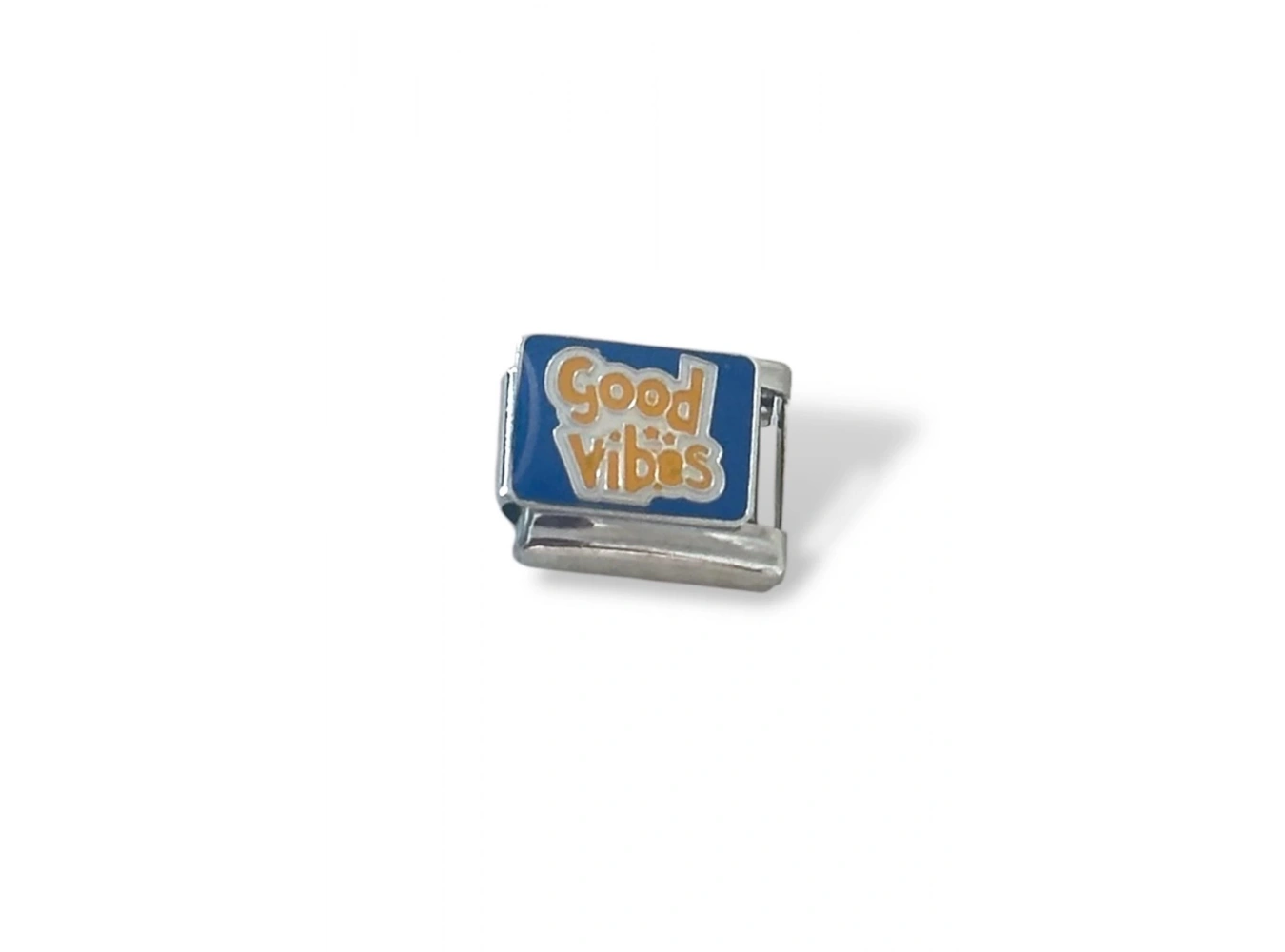 Gümüş Renk Good Vibes Yazılı Çelik Nomination Charm (Tek)
