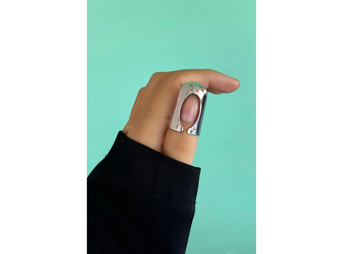 Gümüş Renk Gotik Metal Tırnak Yüzük