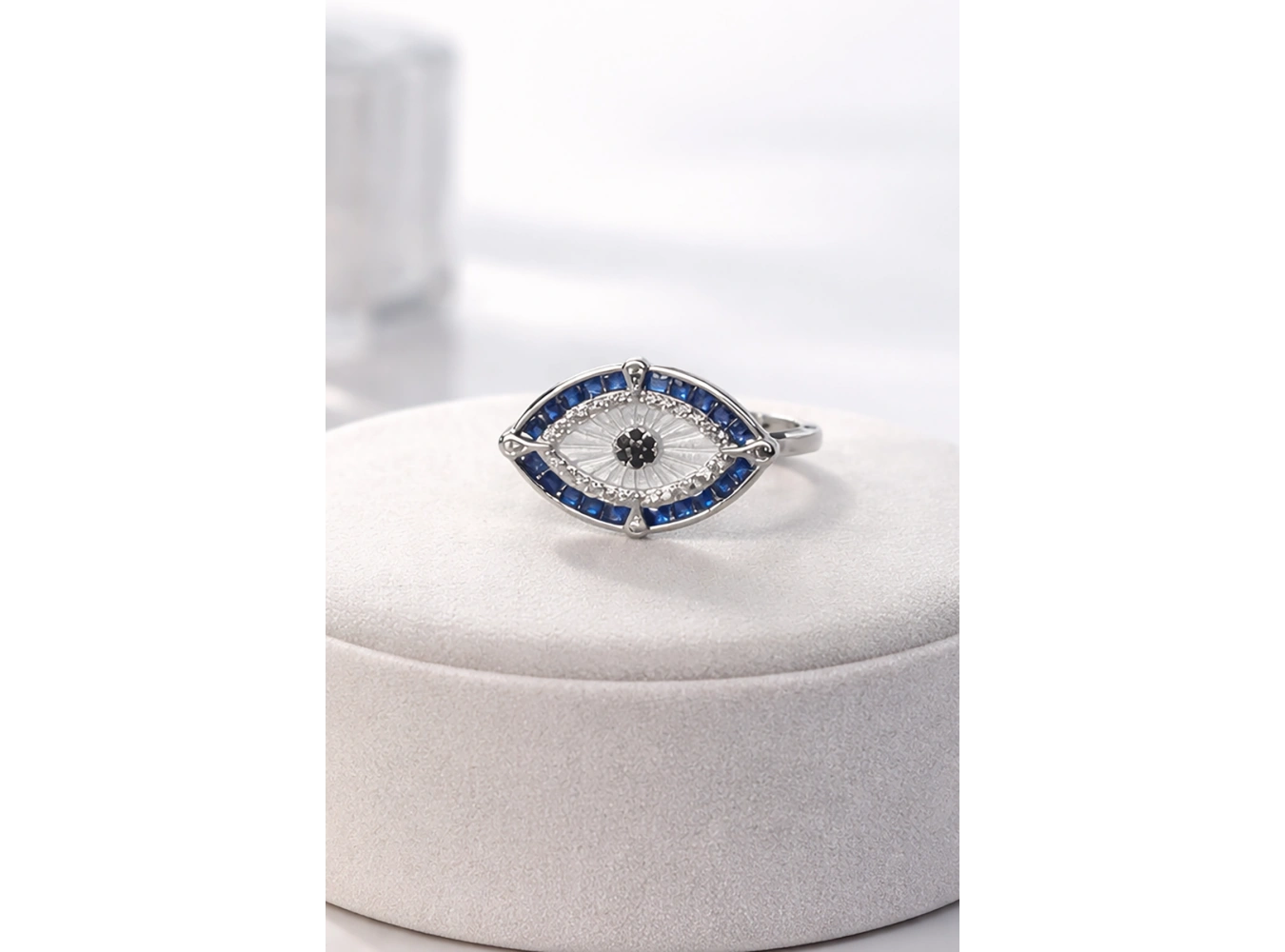 Gümüş Renk Göz Figürlü Ayarlanabilir Yüzük