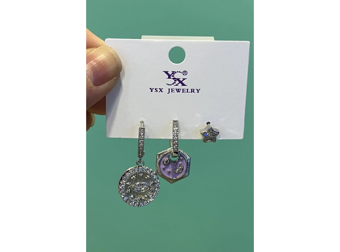 Gümüş Renk Göz Figürlü VİP 3lü YSX Küpe Set