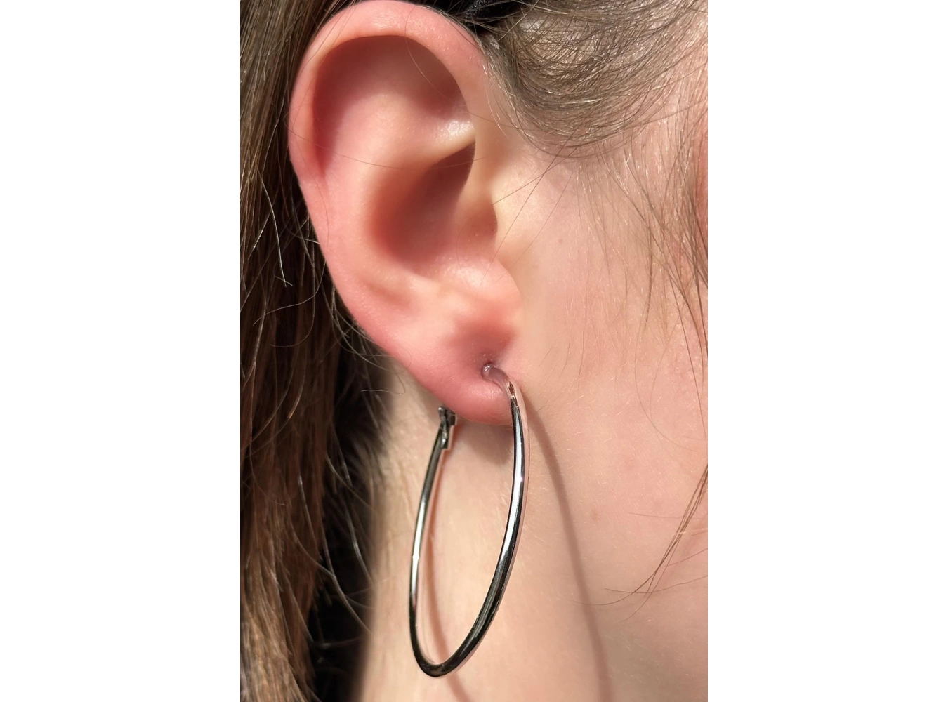 Gümüş Renk Halka Küpe