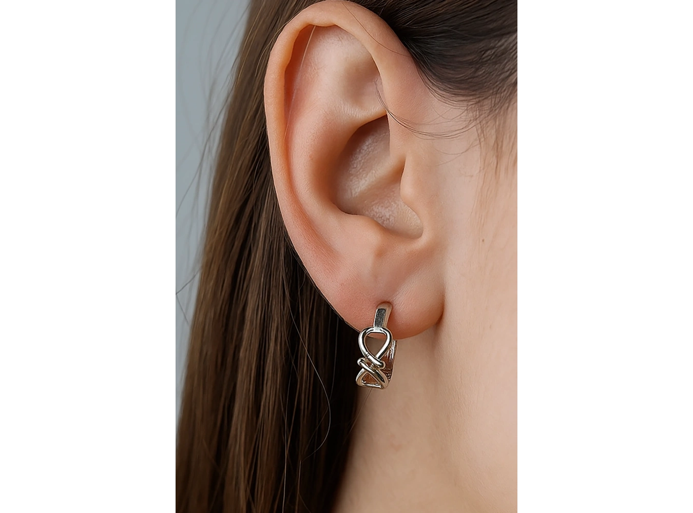 Gümüş Renk Halka Küpe (Çift)