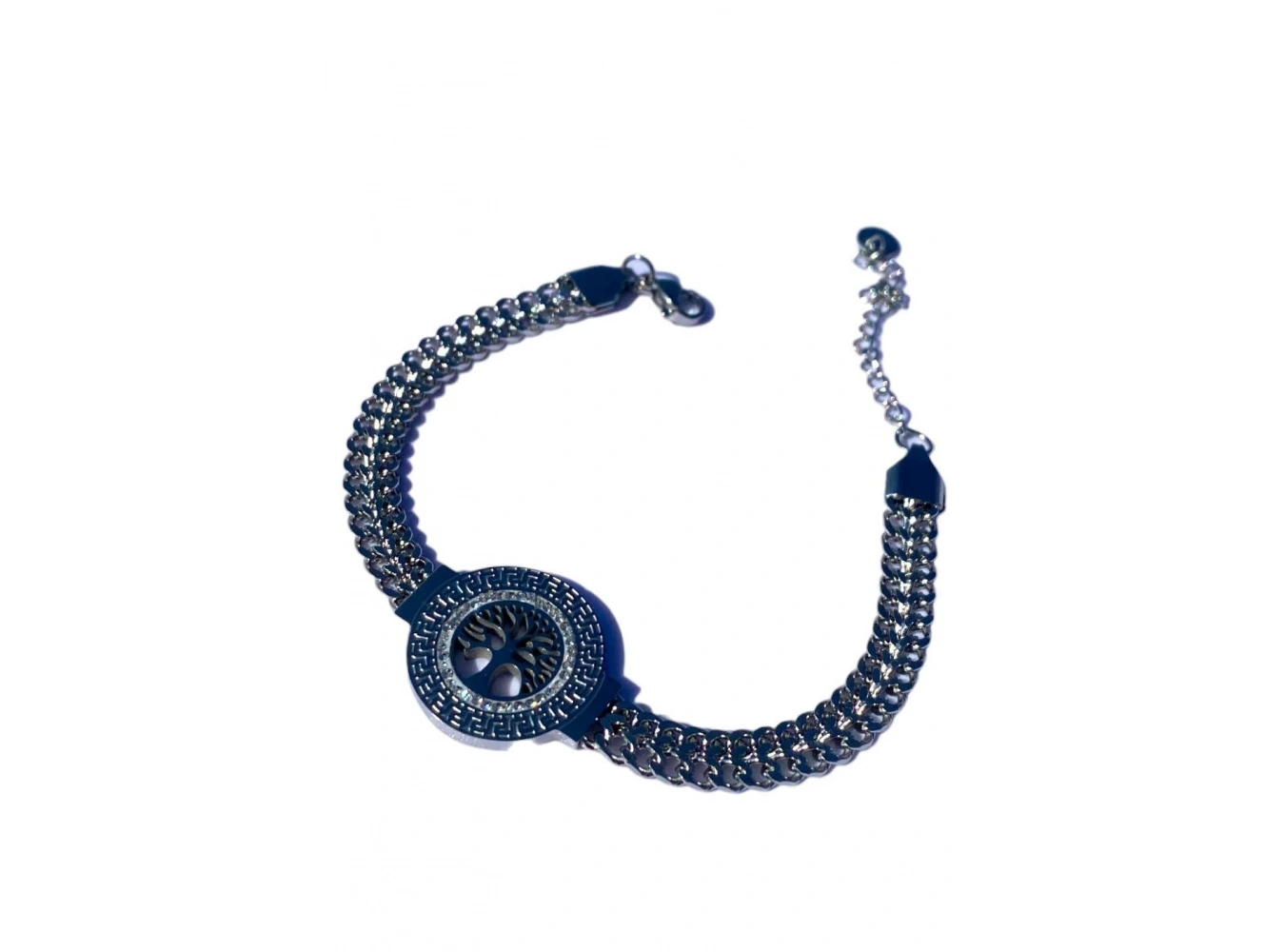 Gümüş Renk Hayat Ağacı Figürlü Çelik Bileklik