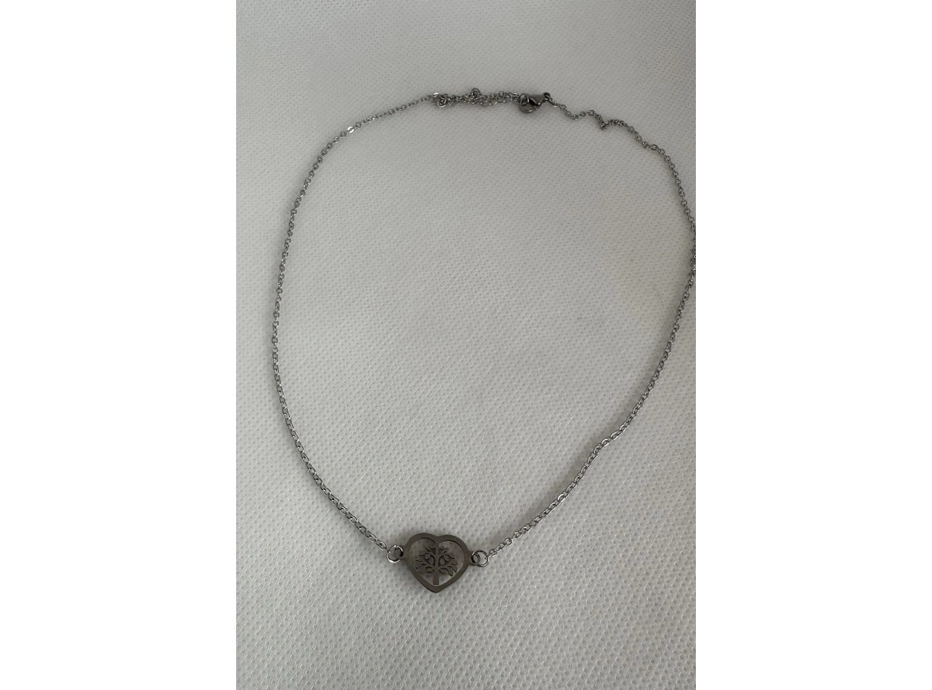 Gümüş Renk Hayat Ağacı Figürlü Çelik Kolye