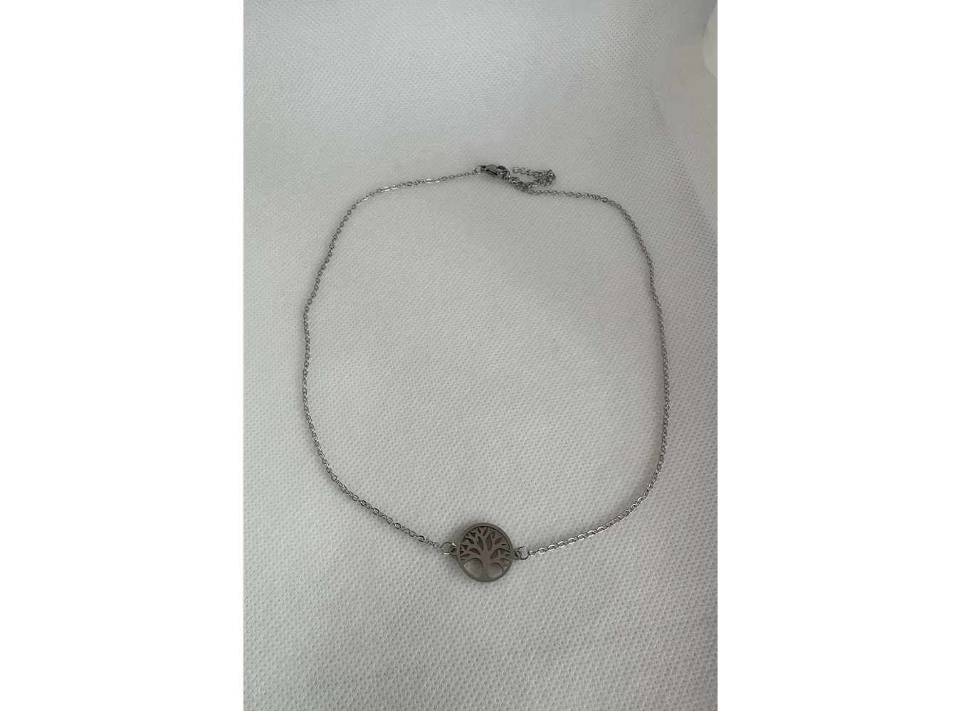 Gümüş Renk Hayat Ağacı Figürlü Çelik Kolye