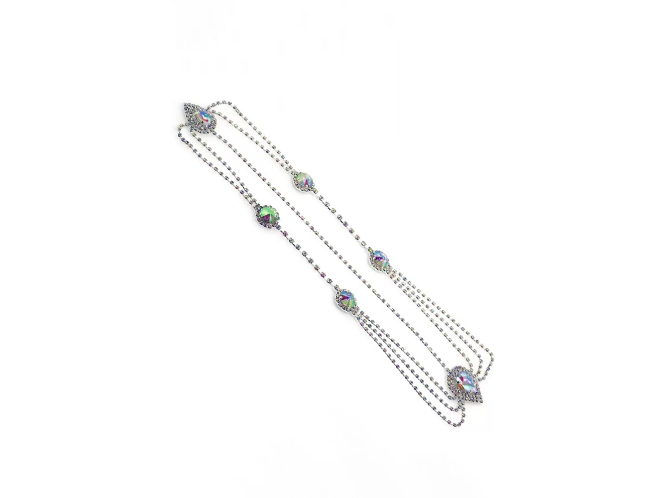 Gümüş Renk Hologram Taş Detaylı Alınlık/Kına Aksesuarı