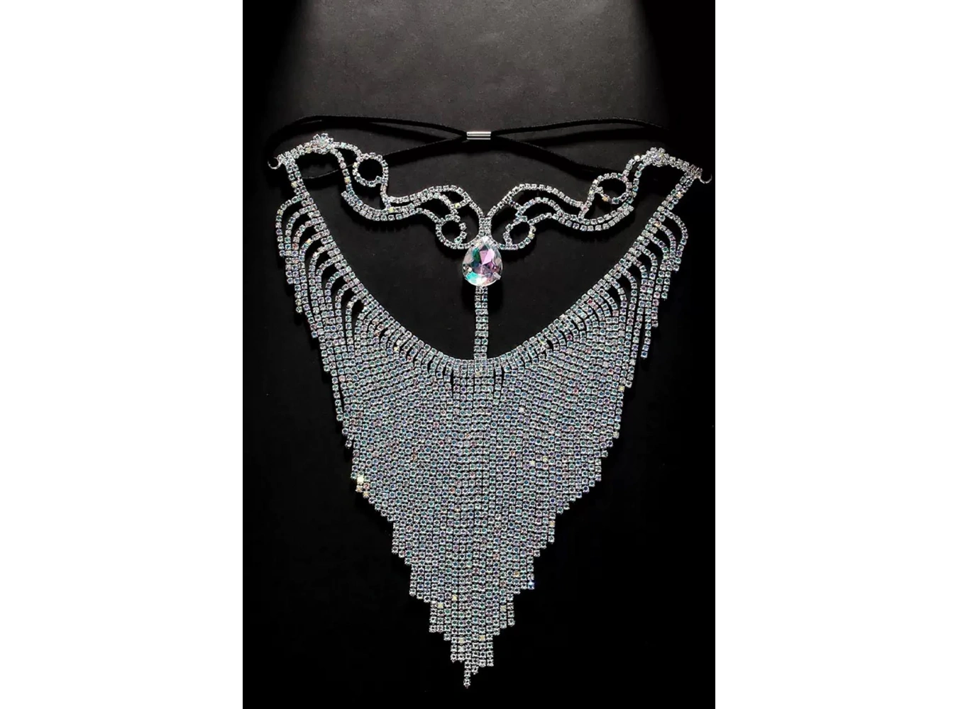 Gümüş Renk Hologram Taş Detaylı Dansöz Maskesi