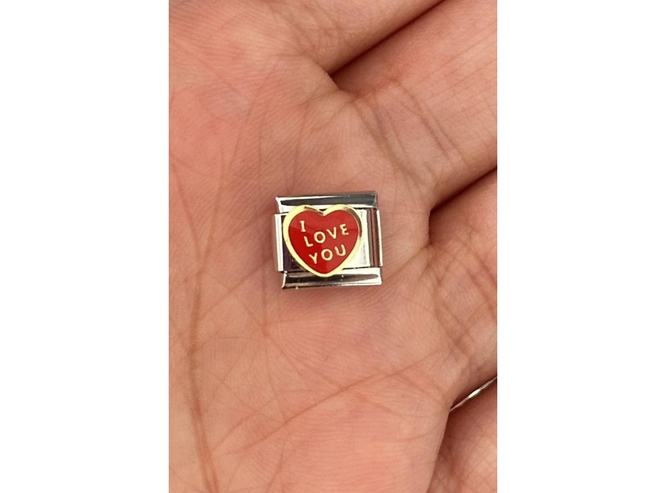 Gümüş Renk I Love You Yazılı Çelik Nomination Charm (Tek)