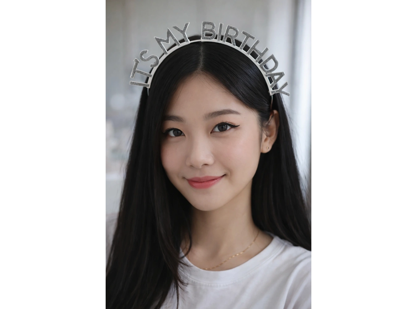 Gümüş Renk Its My Birthday Yazılı Taç