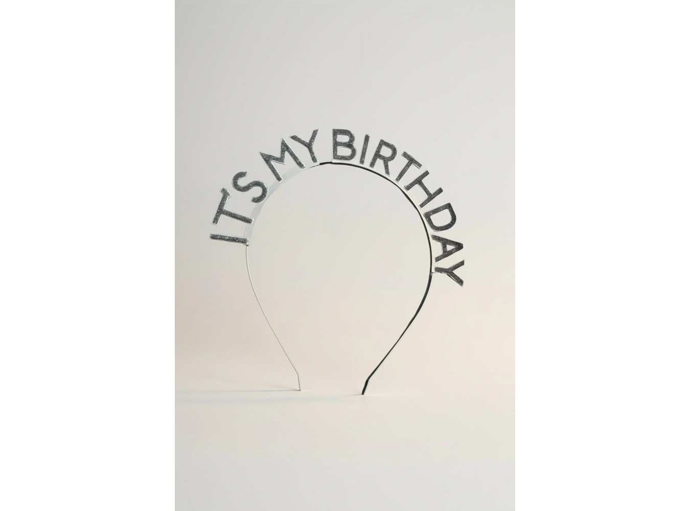 Gümüş Renk Its My Birthday Yazılı Taç