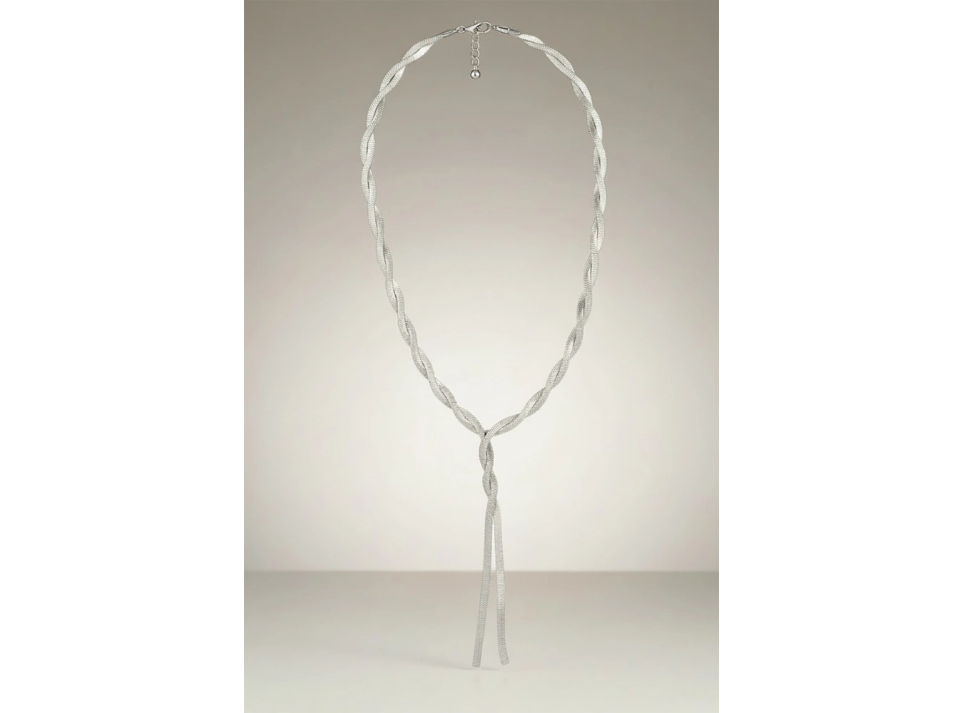 Gümüş Renk İtalyan Zincir Detaylı Çelik Kolye