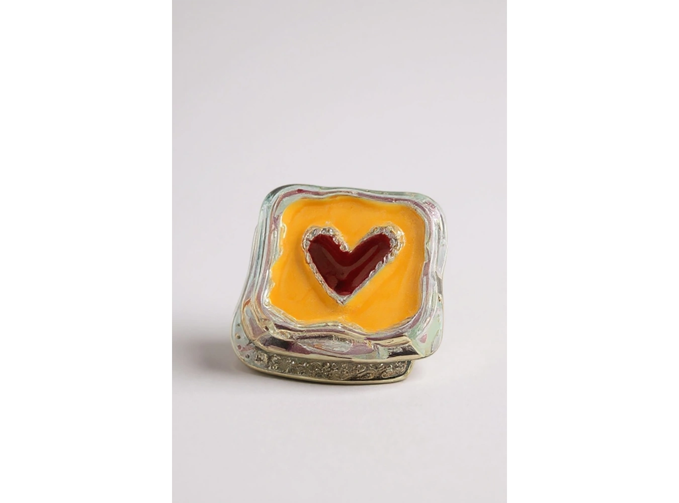 Gümüş Renk Kalp Figürlü 14K Altın Kaplama TX Ear Cuff (Tek)