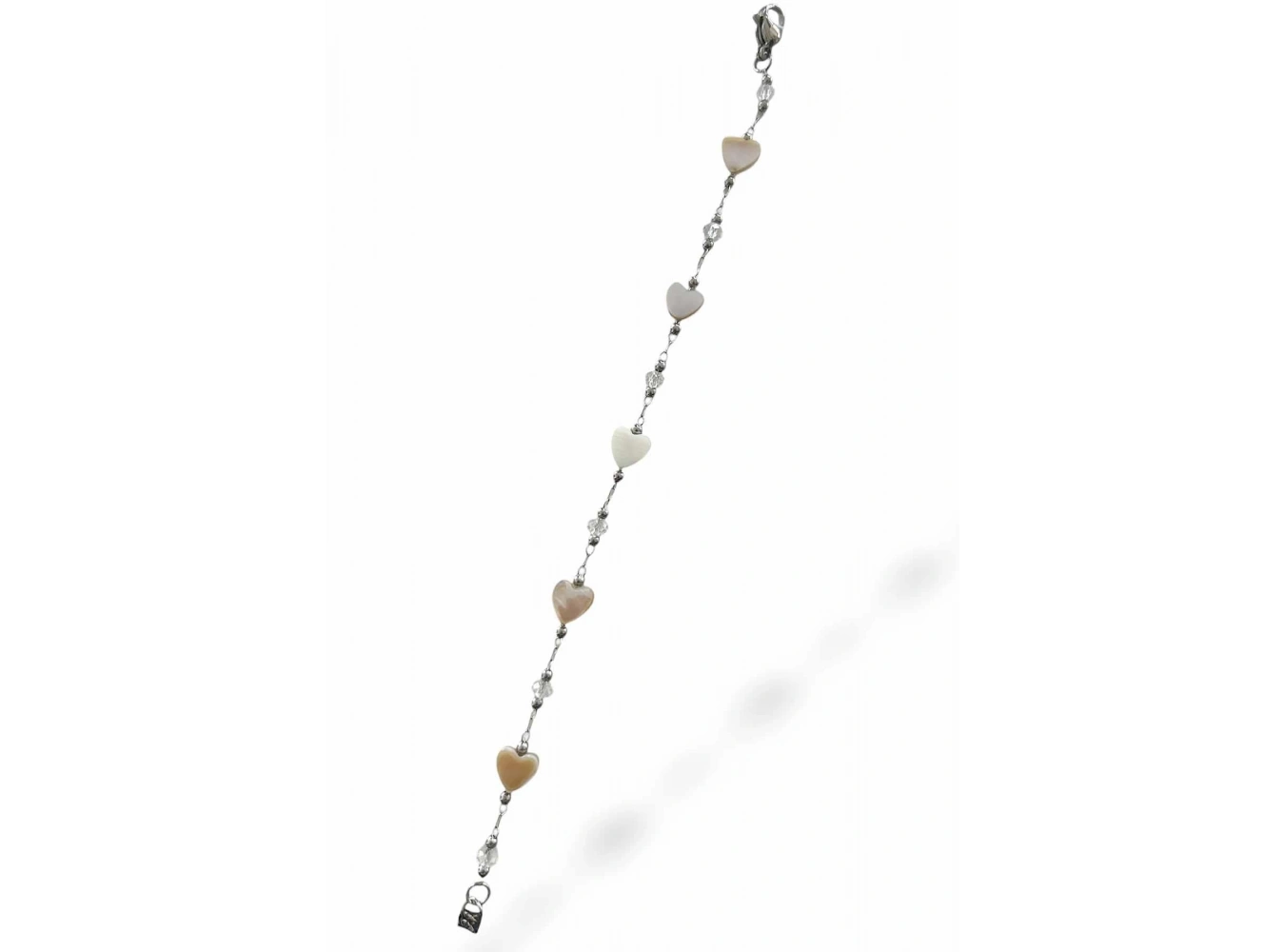 Gümüş Renk Kalp Figürlü Çelik Bileklik