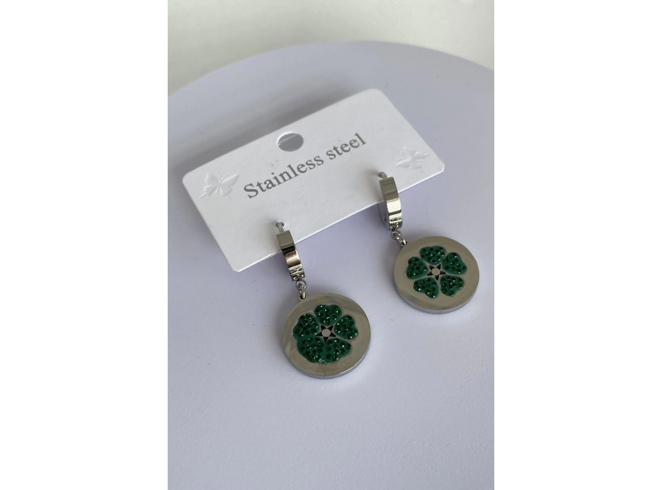 Gümüş Renk Kalp Figürlü Çelik Küpe (Çift)