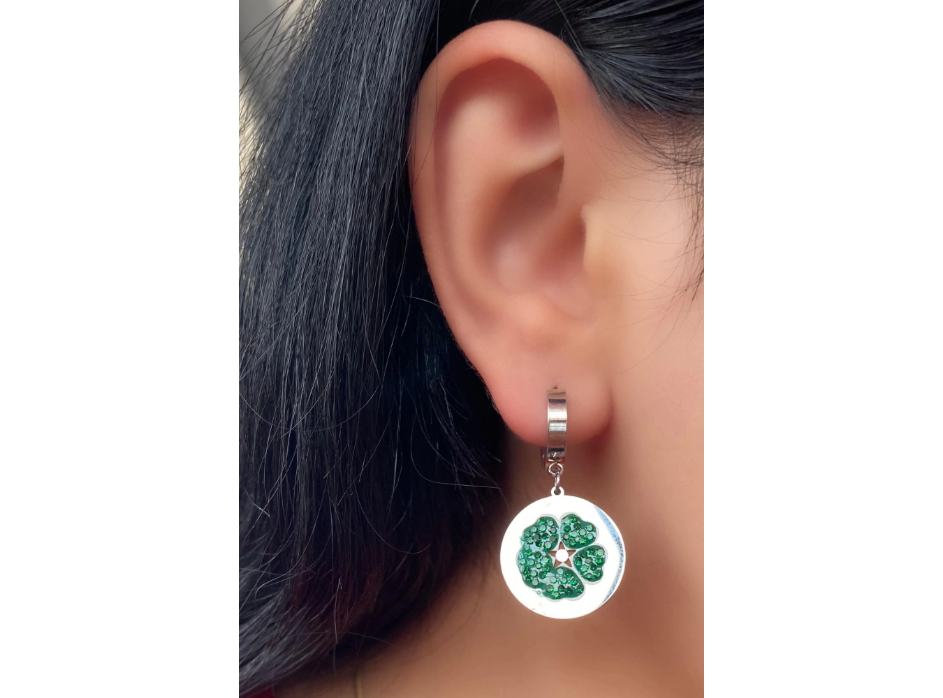 Gümüş Renk Kalp Figürlü Çelik Küpe (Çift)