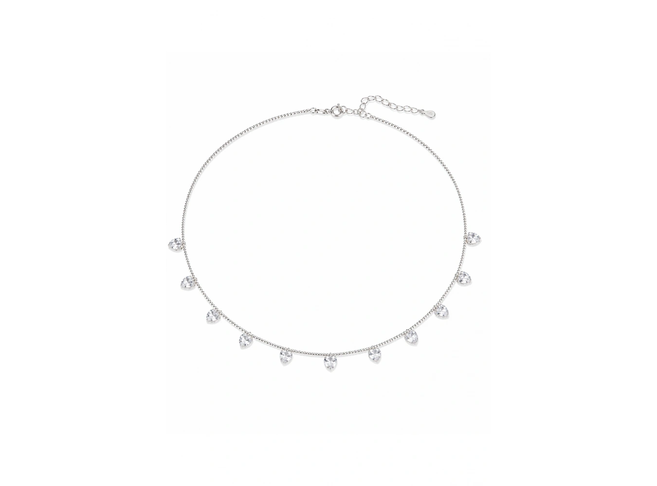 Gümüş Renk Kalp Figürlü Choker Kolye