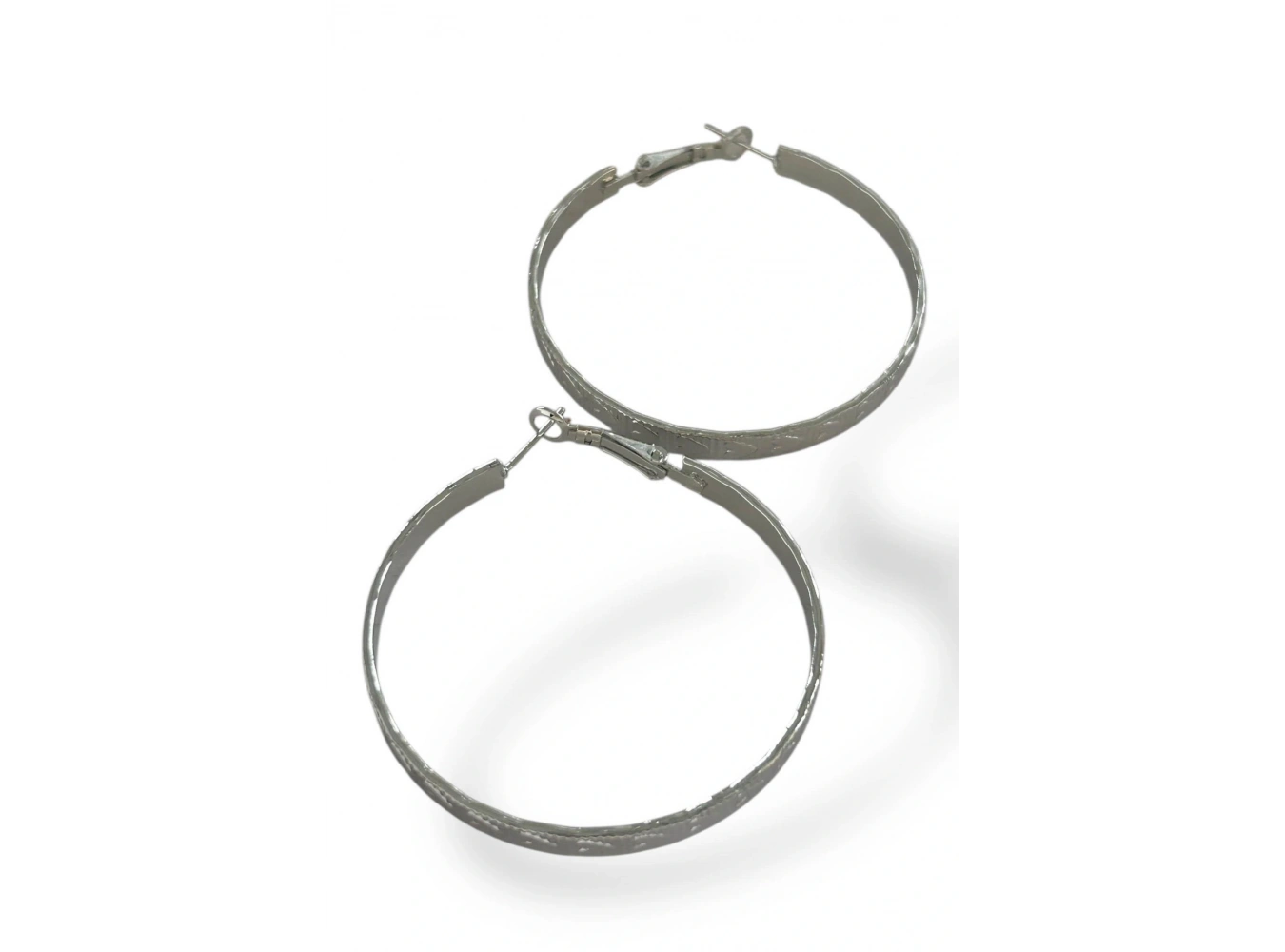 Gümüş Renk Kalp Halka Küpe (Çift)