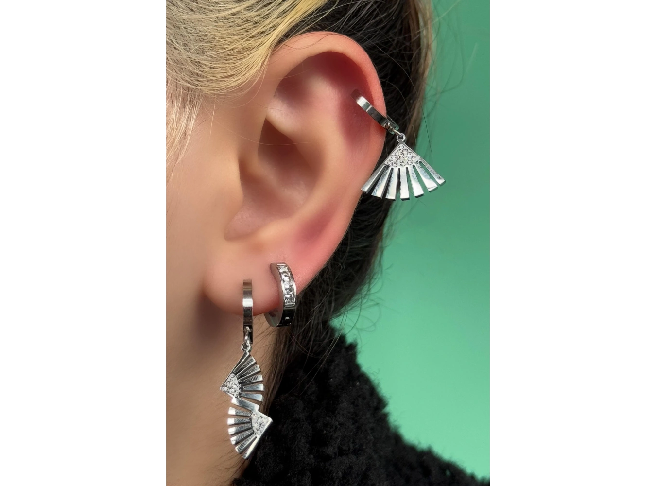 Gümüş Renk Karışık Figürlü 3lü Çelik Küpe Set