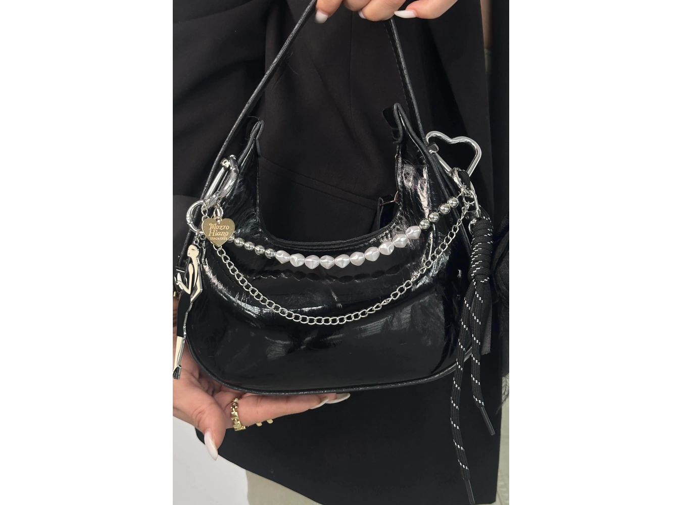 Gümüş Renk Karışık Figürlü Çanta Charm/ Anahtarlık