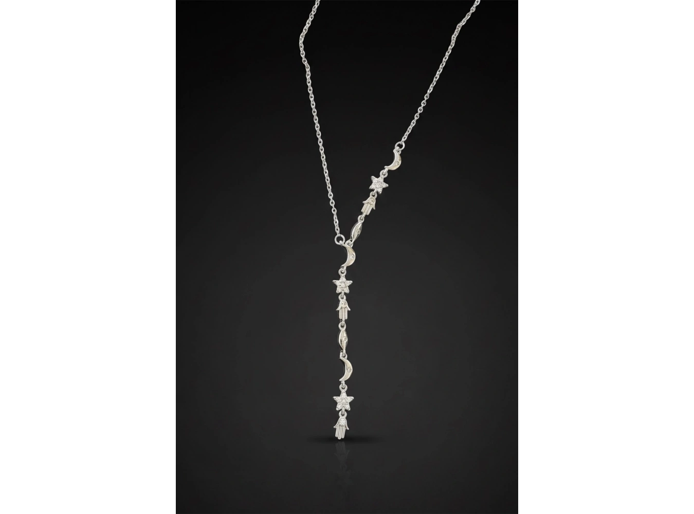 Gümüş Renk Karışık Figürlü Çelik Y Kolye