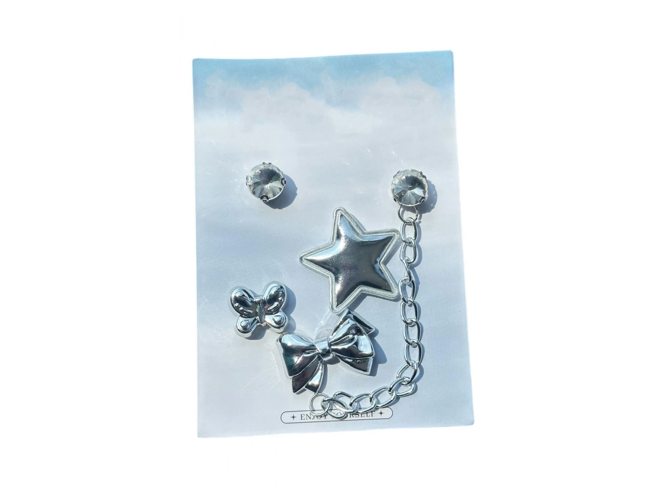 Gümüş Renk Karışık Figürlü Tarak Charmı