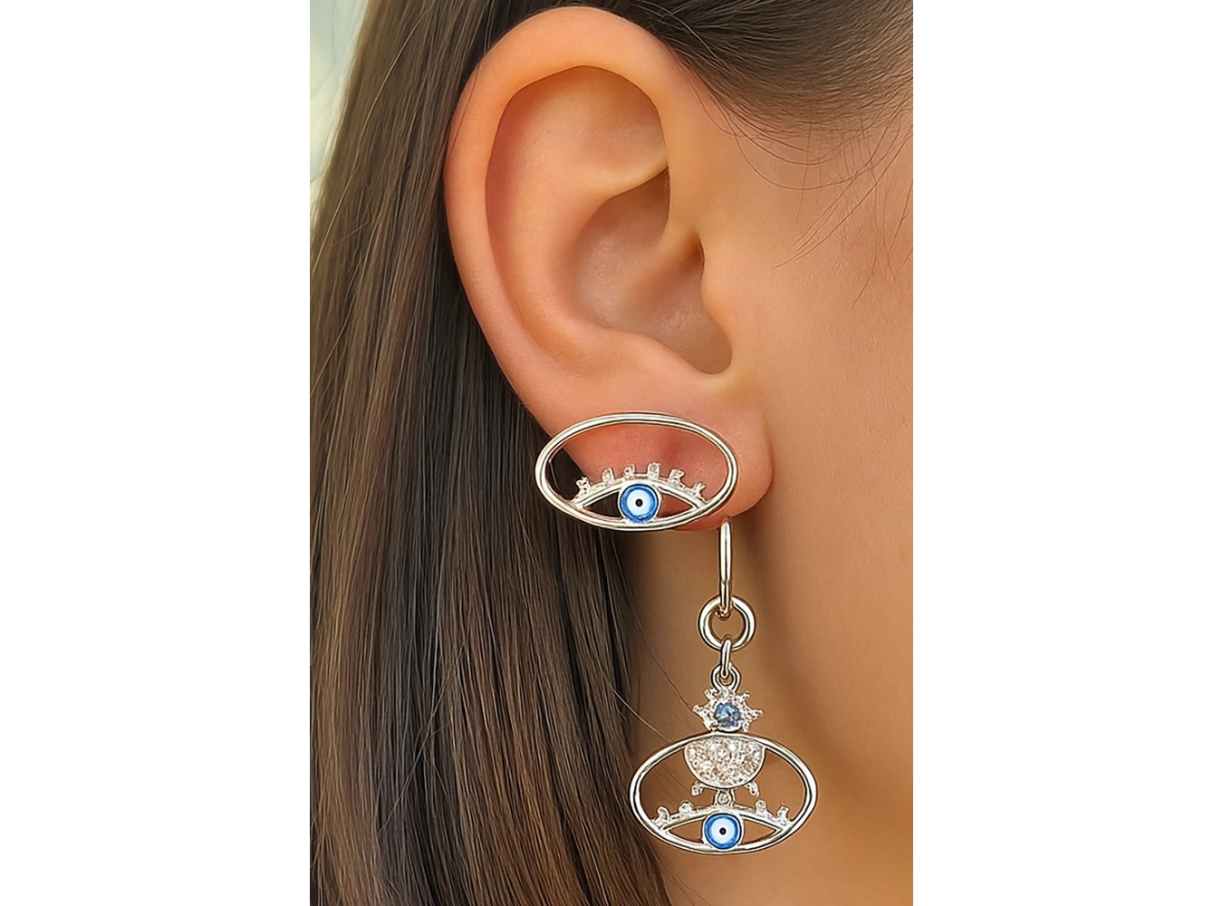 Gümüş Renk Karışık Figürlü YSX Küpe (Çift)