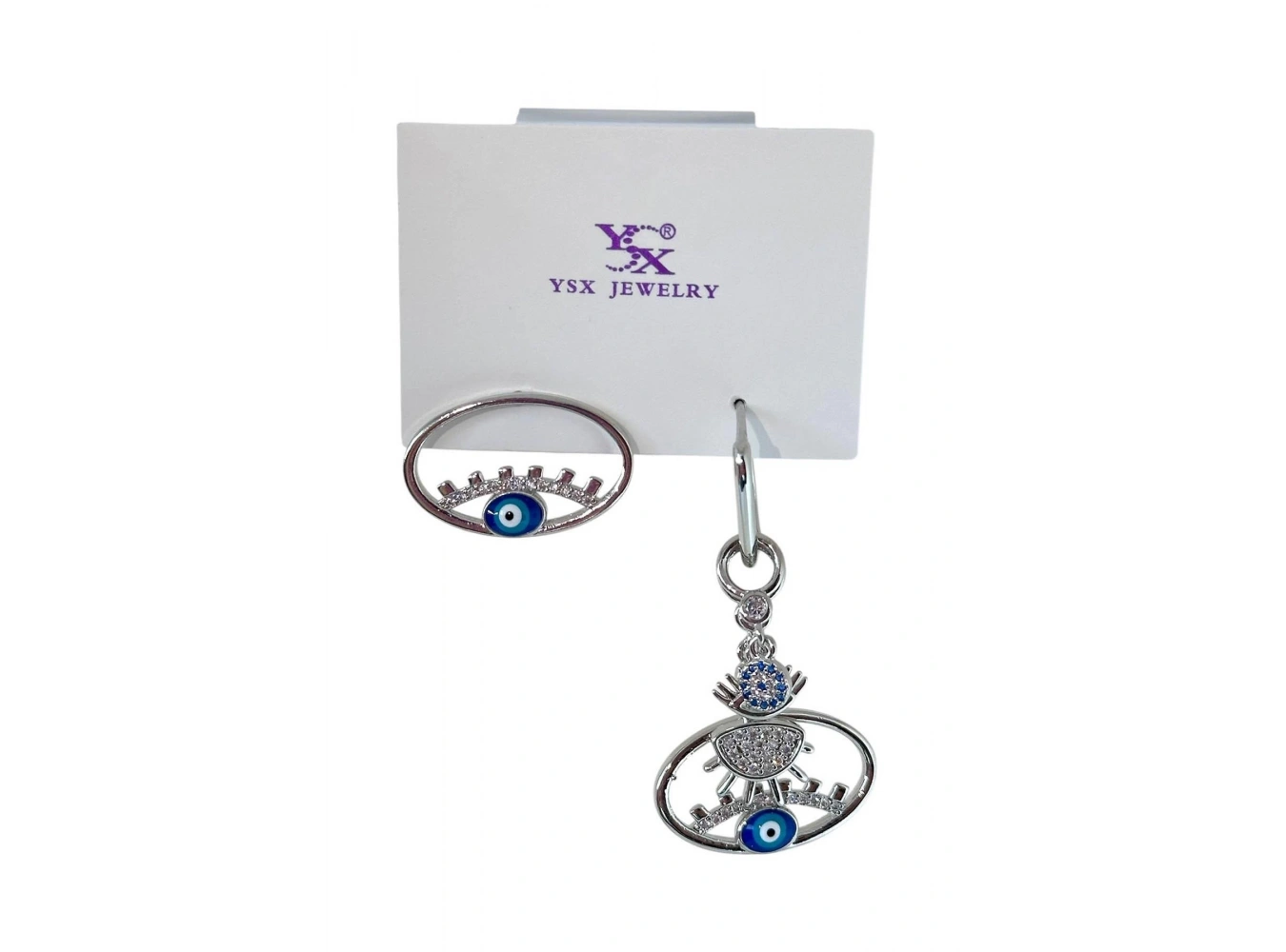 Gümüş Renk Karışık Figürlü YSX Küpe (Çift)