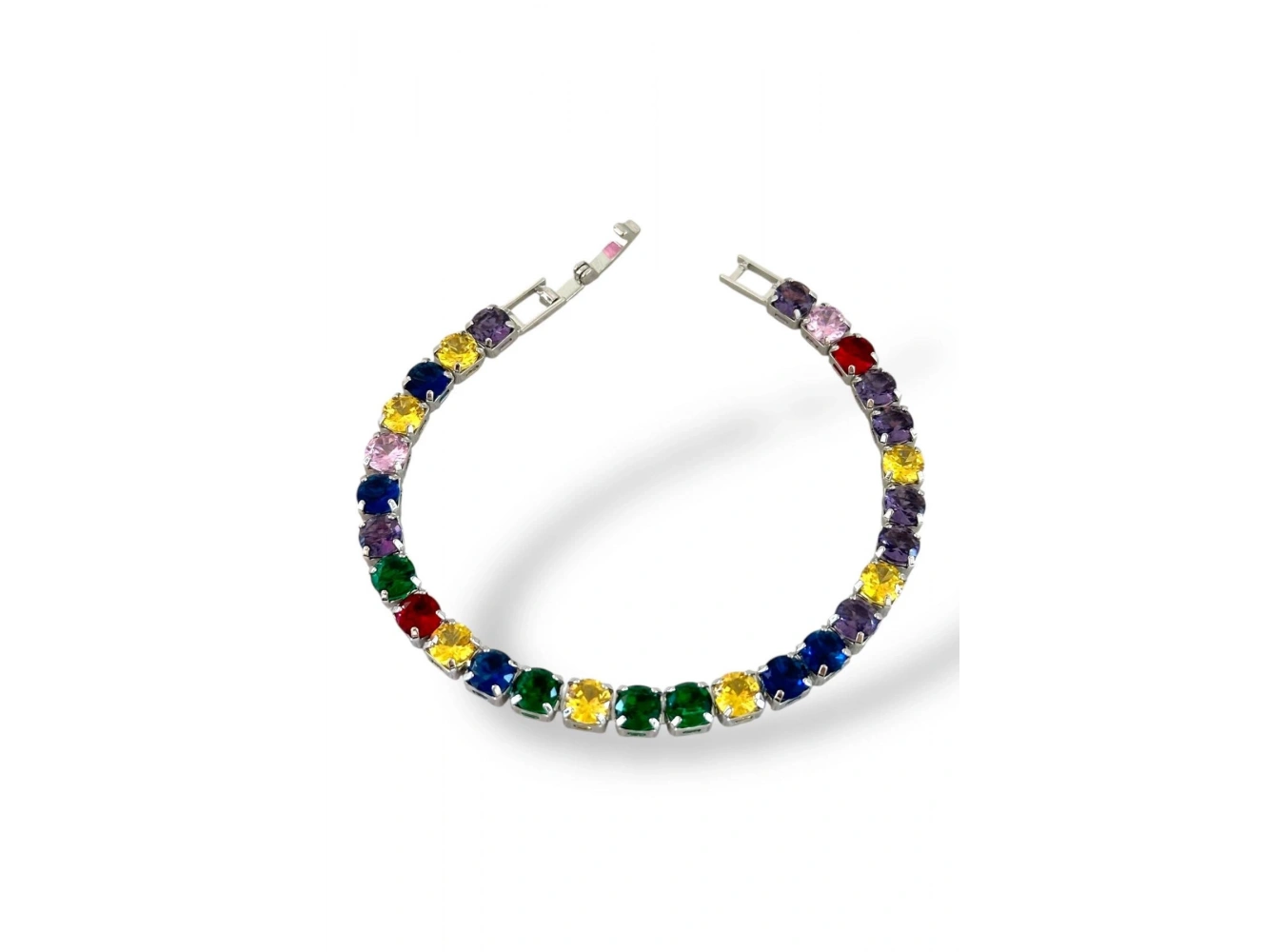 Gümüş Renk Karışık Taş Detaylı Su Yolu Bileklik