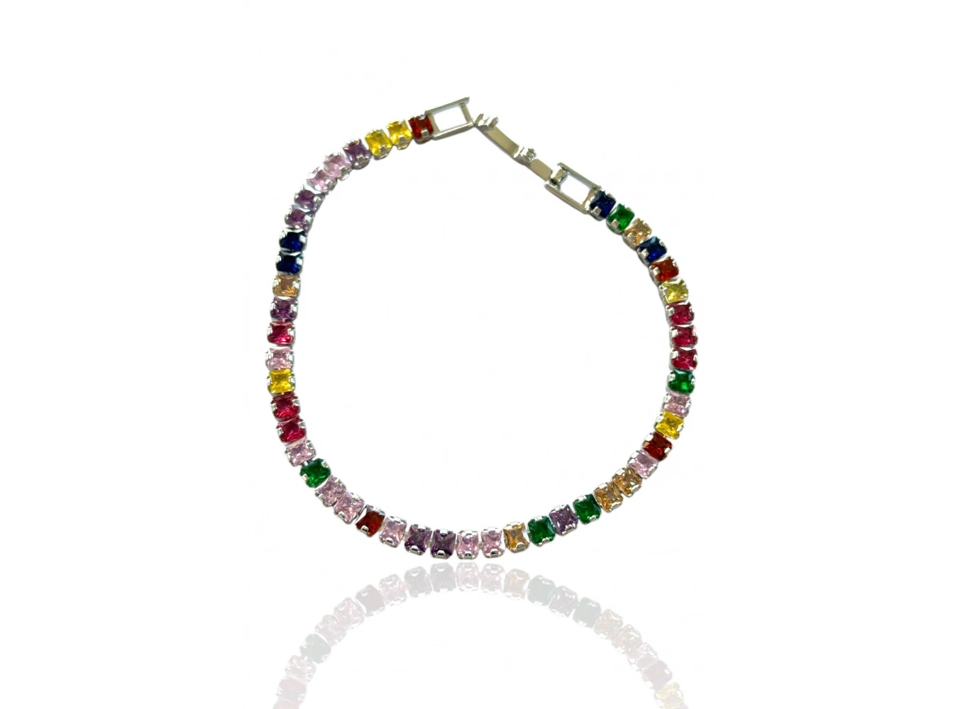 Gümüş Renk Karışık Taşlı Su Yolu Bileklik