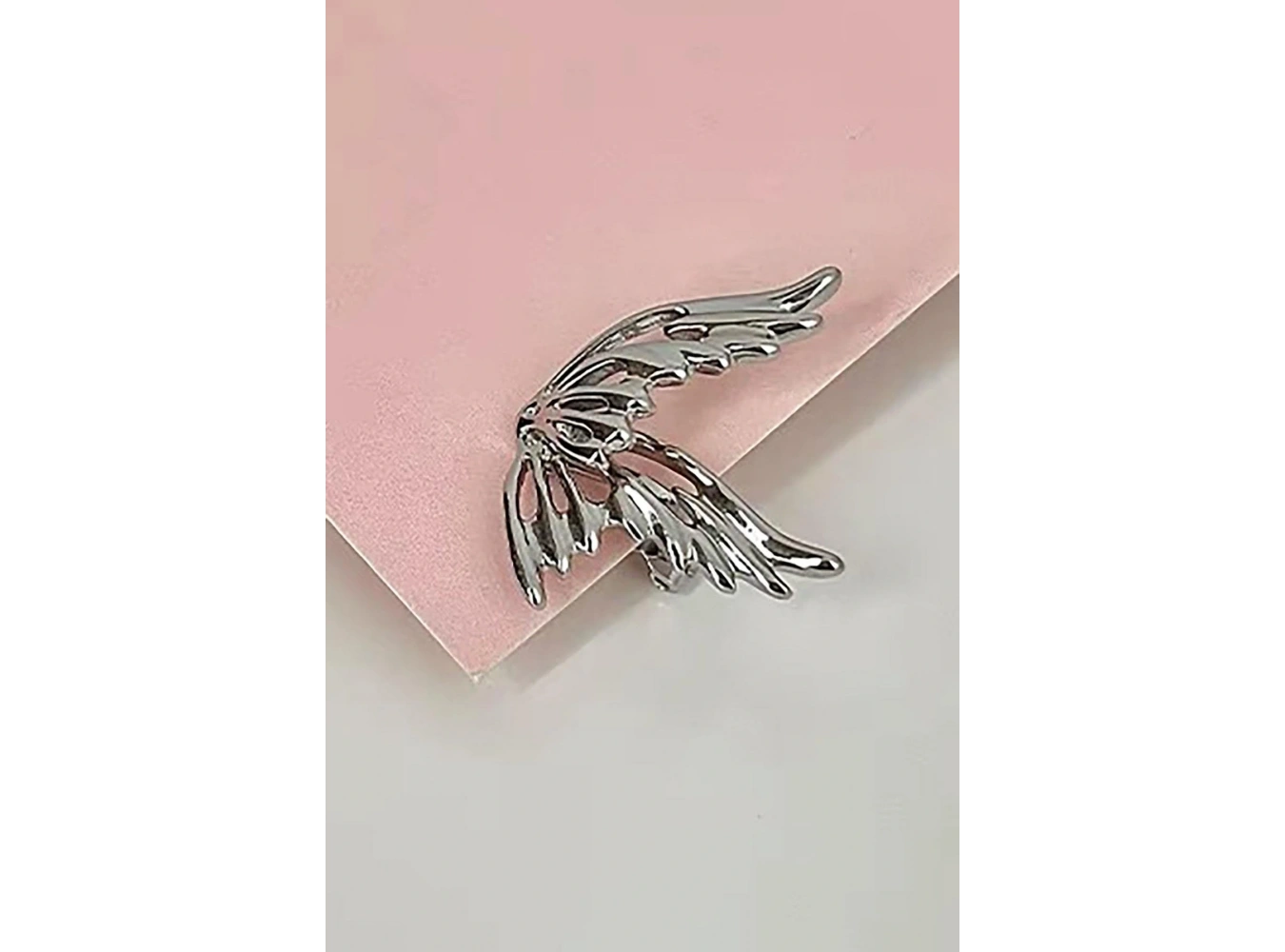 Gümüş Renk Kelebek Figürlü 14K Altın Kaplama TX Ear Cuff (Tek)