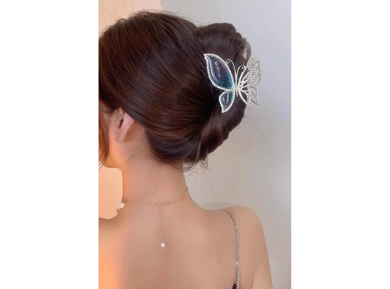 Gümüş Renk Kelebek Figürlü Metal Mandal Toka