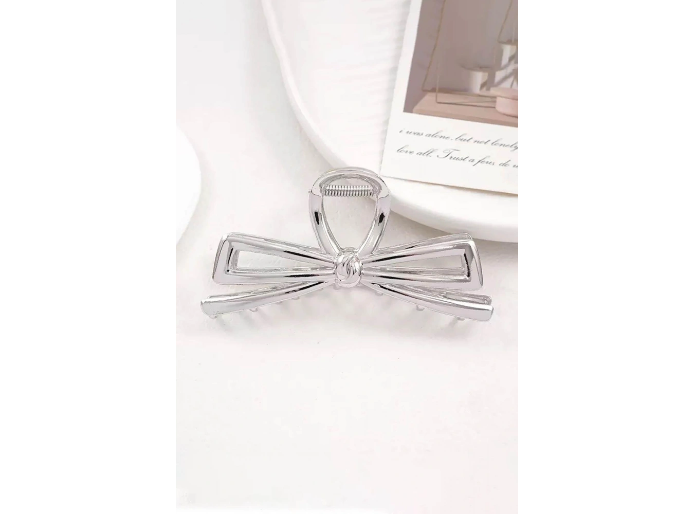 Gümüş Renk Kurdele Figürlü Metal  Mandal Toka