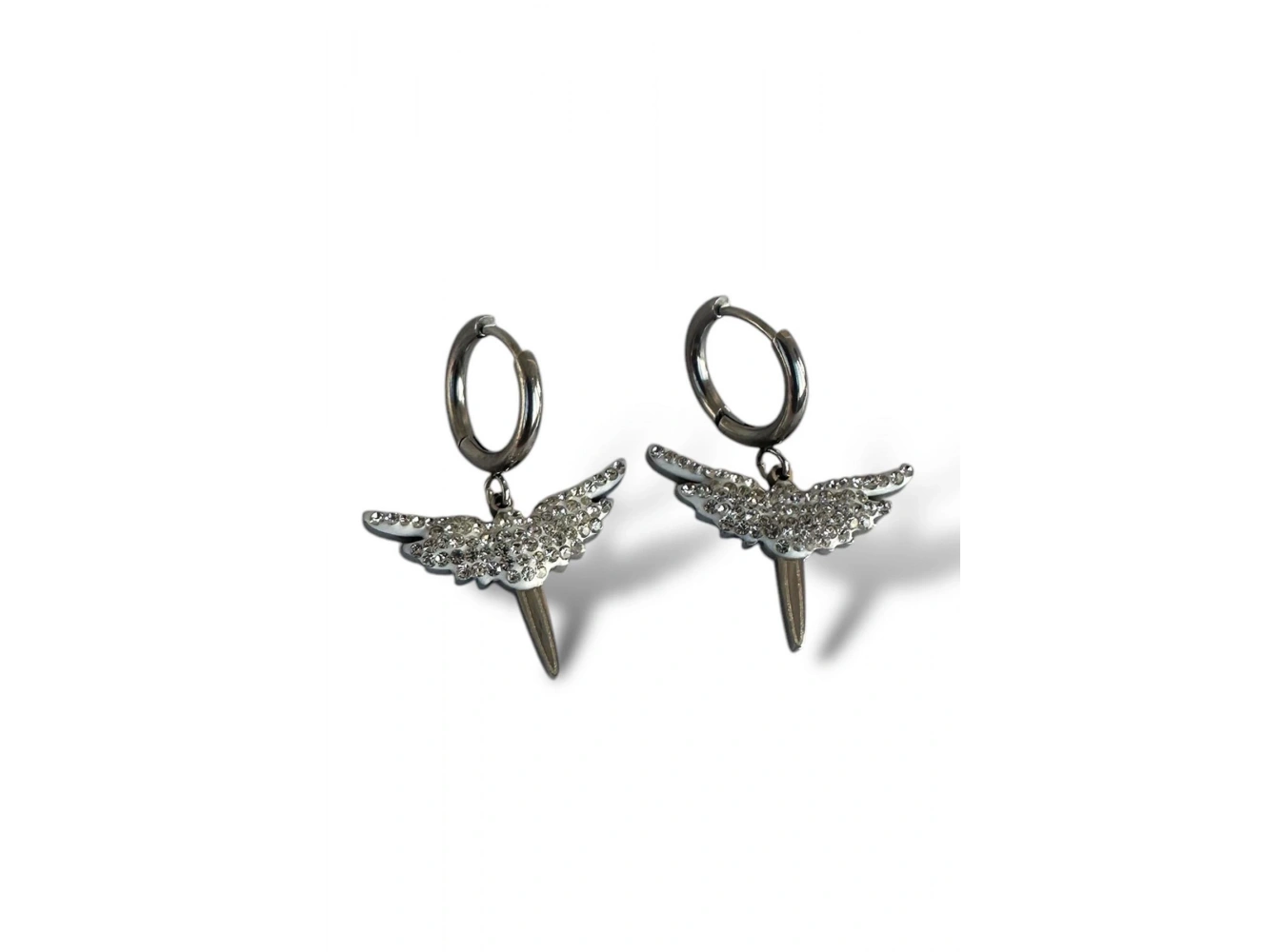 Gümüş Renk Kuş Figürlü Çelik Küpe (Çift)