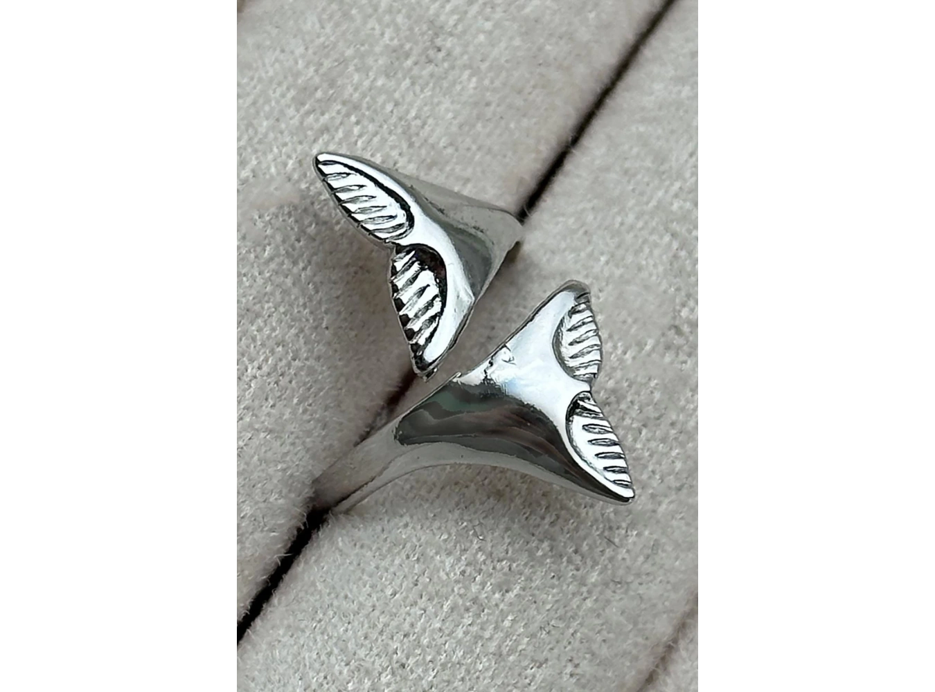 Gümüş Renk Kuyruk Figürlü Ayarlanabilir Yüzük