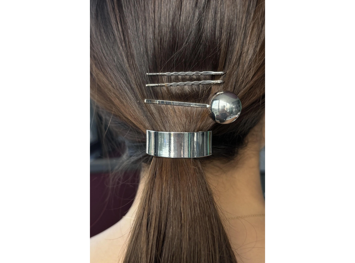 Gümüş Renk Lastik Ve Tel Toka Set