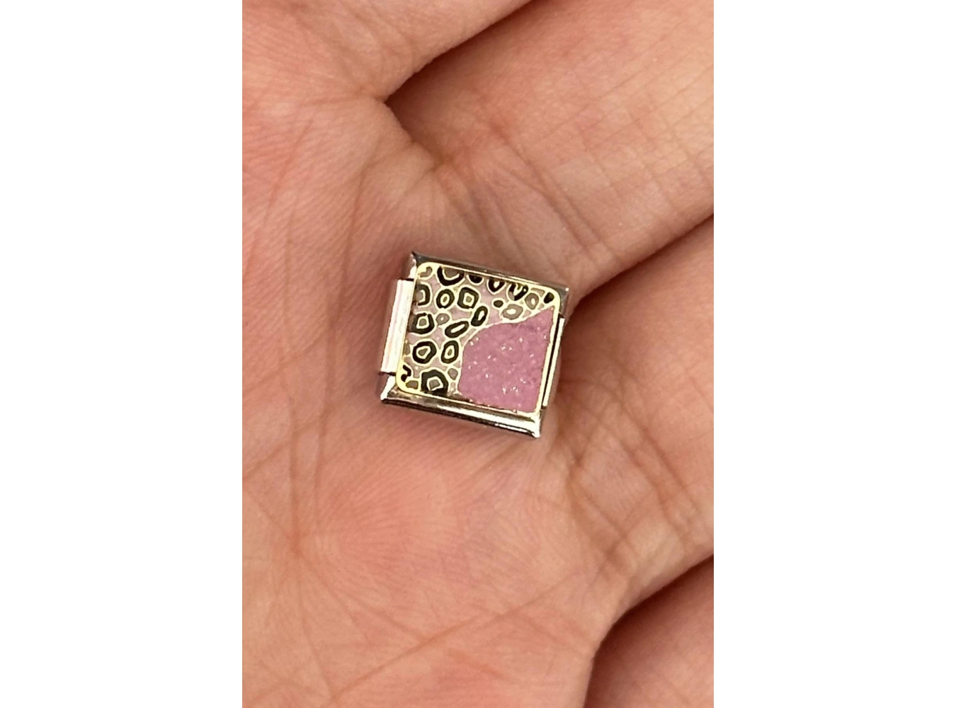 Gümüş Renk Leopar Desenli Çelik Nomination Charm (Tek)