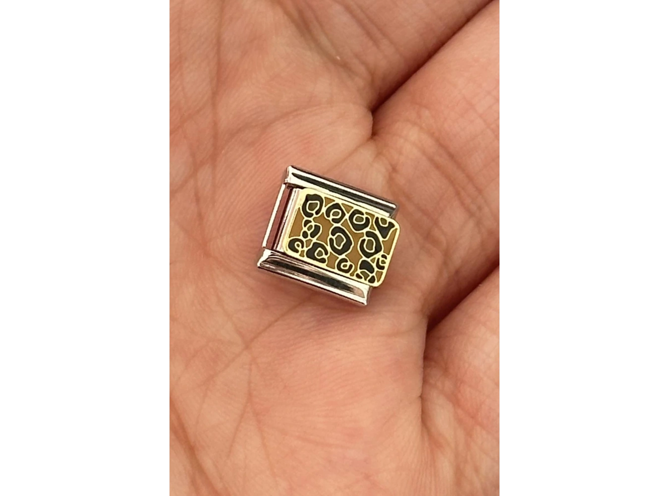 Gümüş Renk Leopar Desenli Çelik Nomination Charm (Tek)