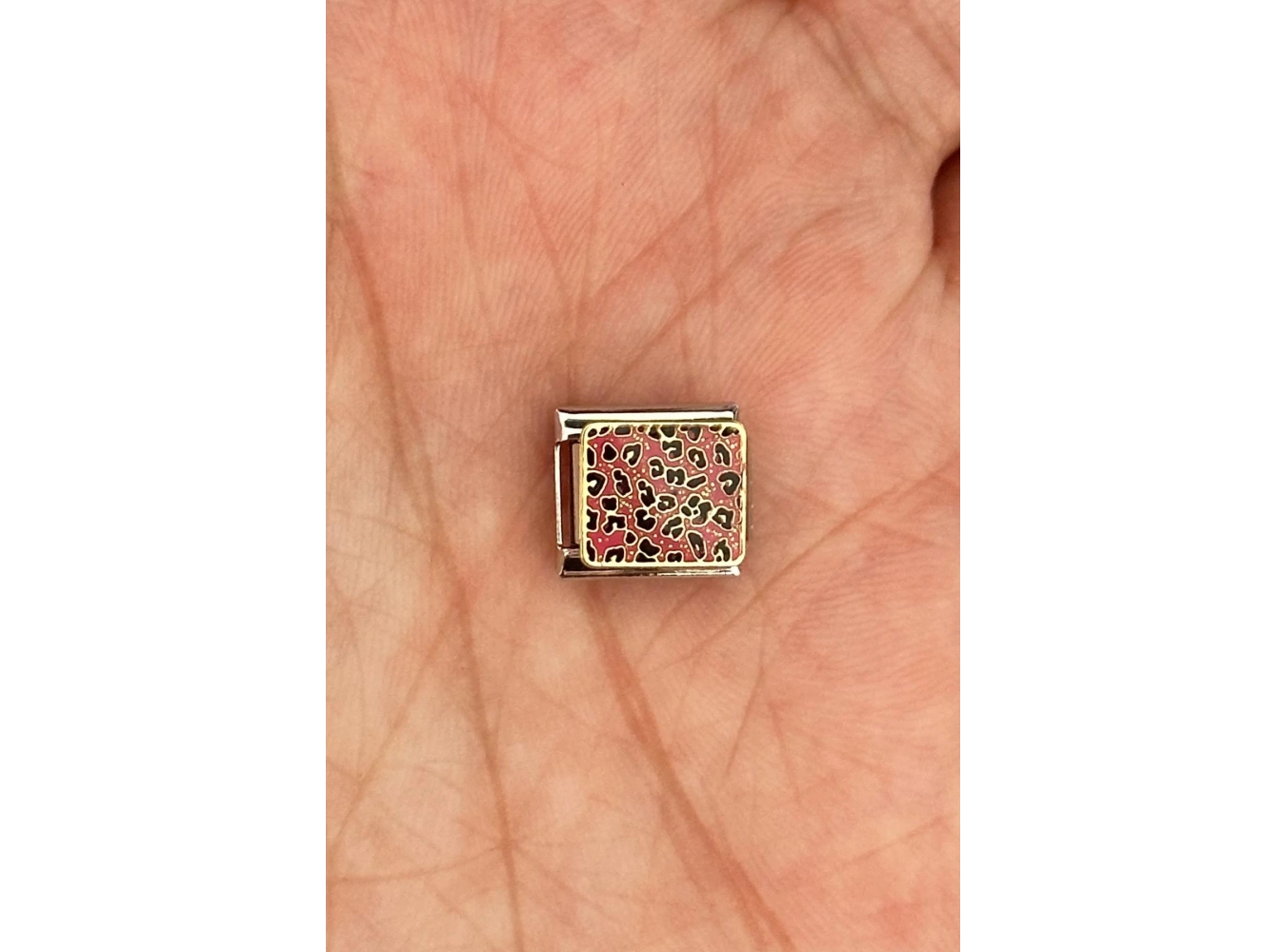 Gümüş Renk Leopar Desenli Çelik Nomination Charm (Tek)