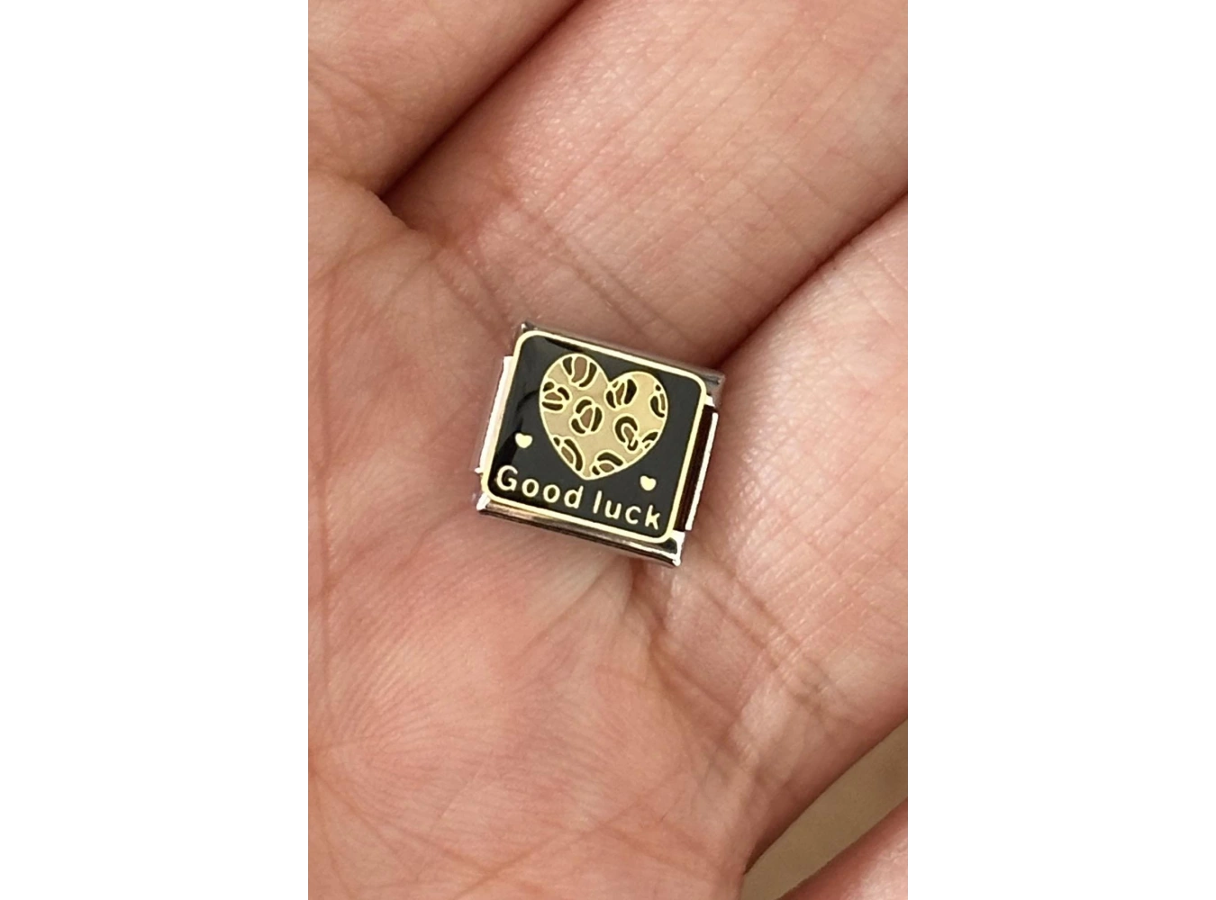 Gümüş Renk Leopar Desenli Kalp Figürlü Çelik Nomination Charm (Tek)