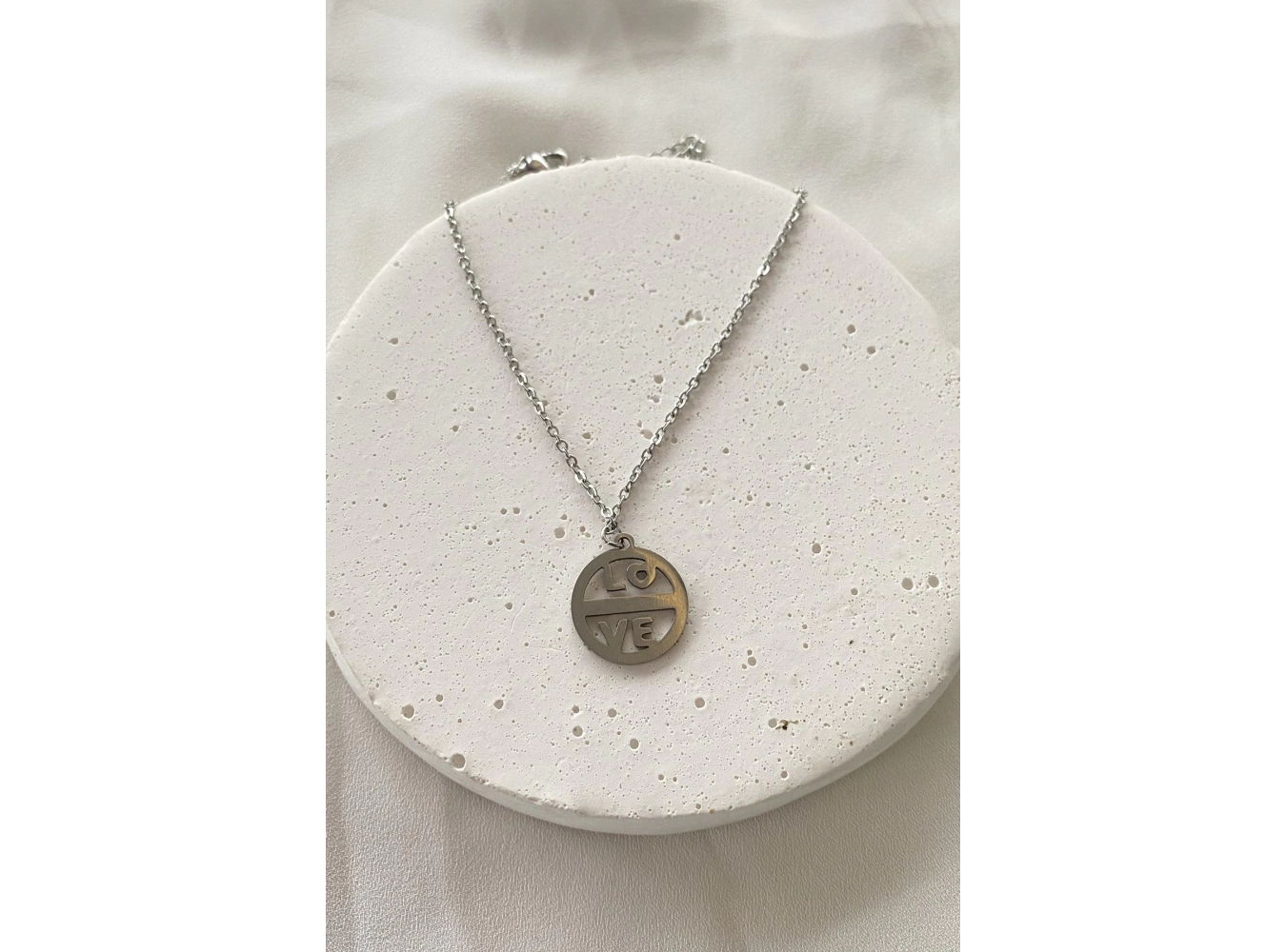 Gümüş Renk Love Yazılı Çelik Halhal