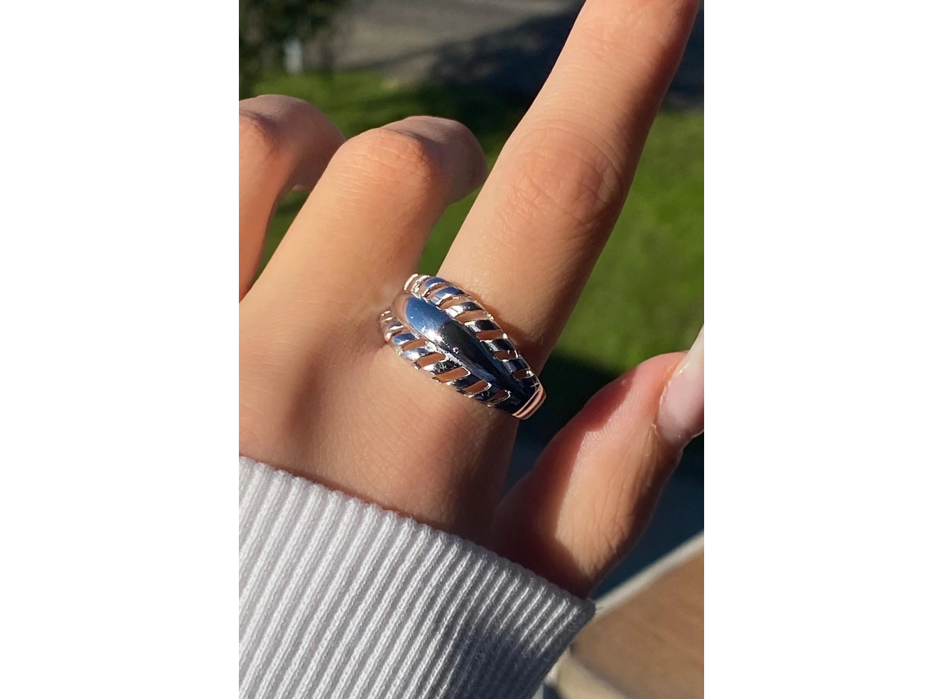 Gümüş Renk Metal Ayarlanabilir Yüzük