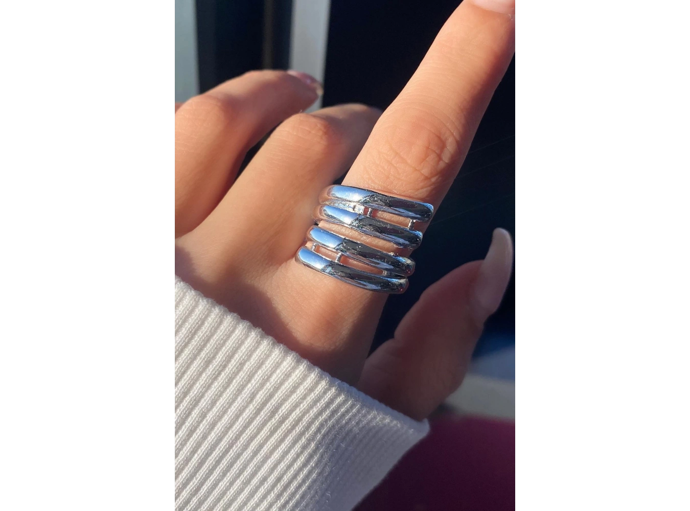 Gümüş Renk Metal Ayarlanabilir Yüzük