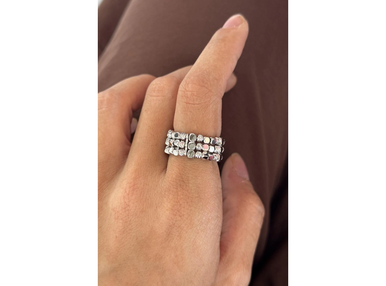 Gümüş Renk Metal Ayarlanabilir Yüzük