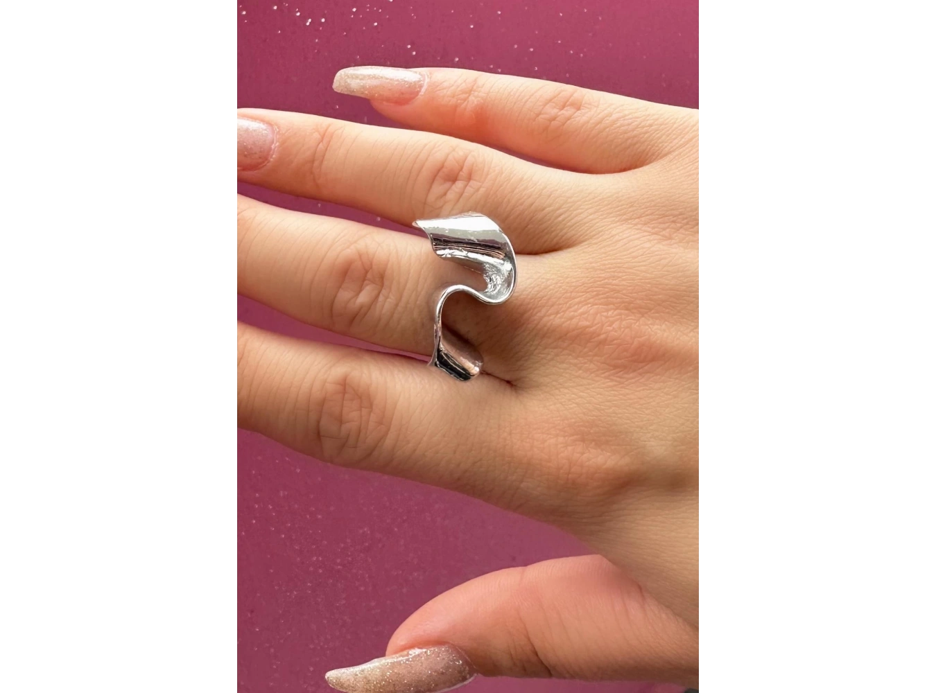 Gümüş Renk Metal Ayarlanabilir Yüzük