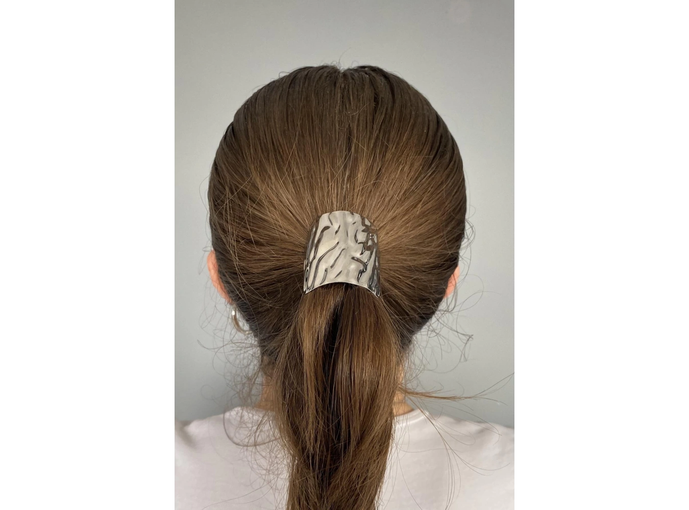 Gümüş Renk Metal Detaylı Lastik Toka