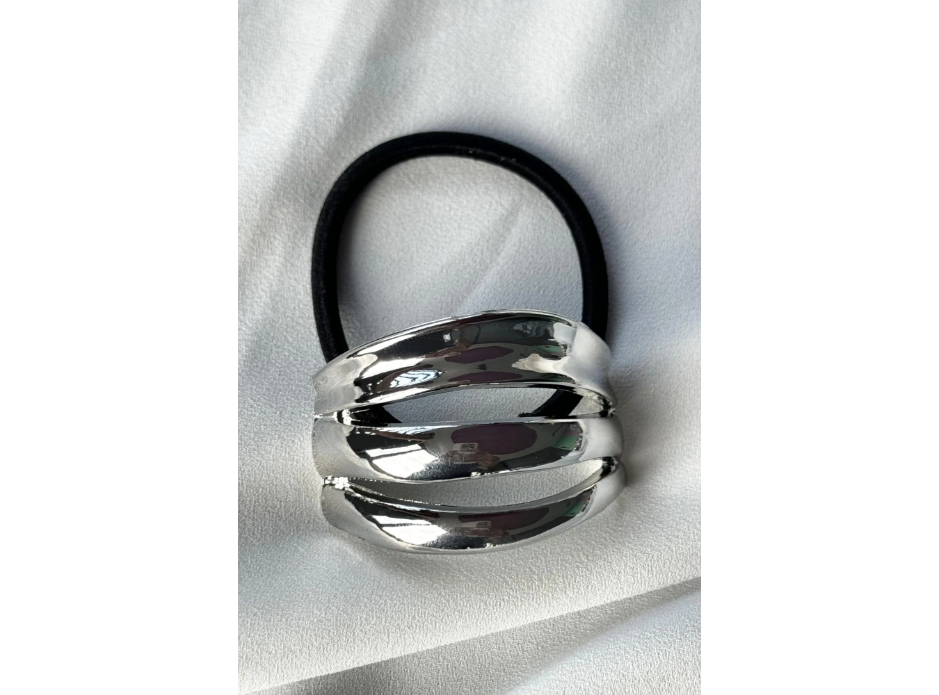 Gümüş Renk Metal Detaylı Lastik Toka