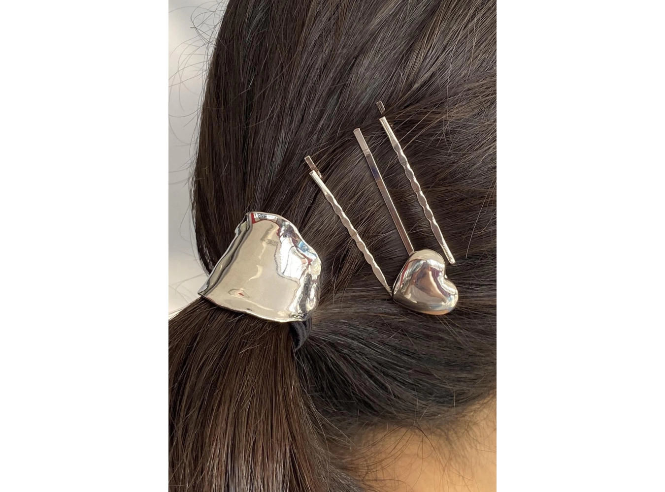 Gümüş Renk Metal Detaylı Lastik Toka Ve Tel Toka Set